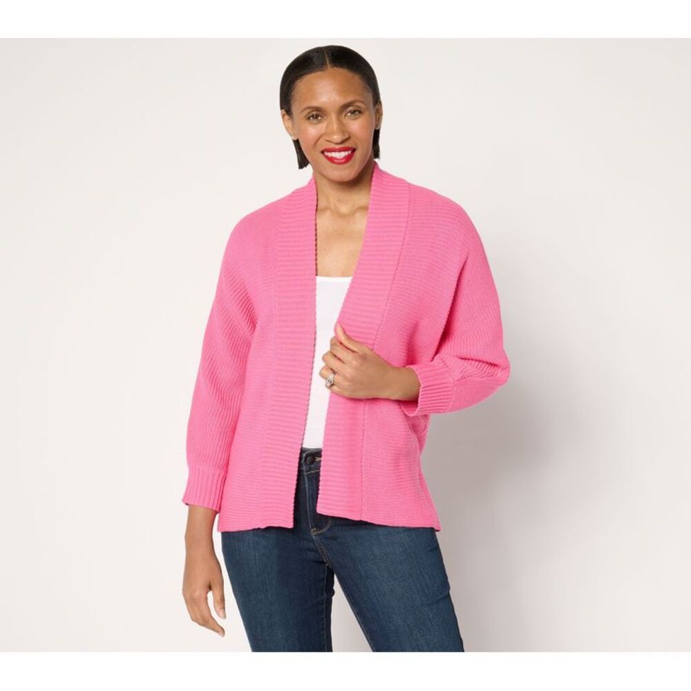 Wacoal Women's Top Plus Sz Sweater 3X Dare to be Bright Shaker Knit Pink A679822